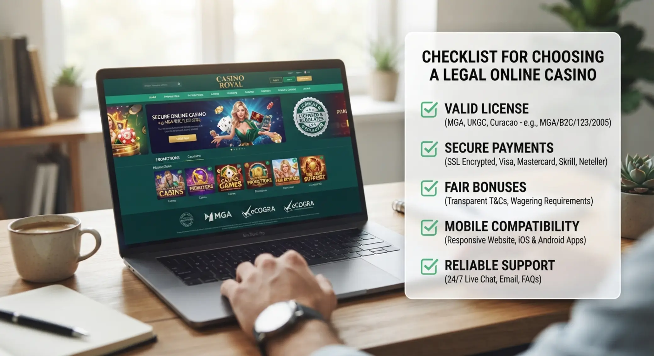 Checklist egy legális online kaszinó kiválasztásához